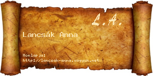 Lancsák Anna névjegykártya