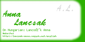anna lancsak business card